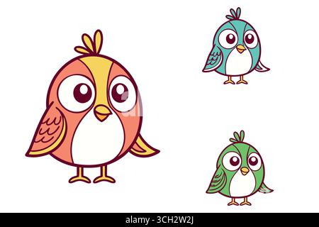 Jolies icônes de printemps dessinées à la main avec fleur de papillon de soleil et coccinelle Illustration de Vecteur