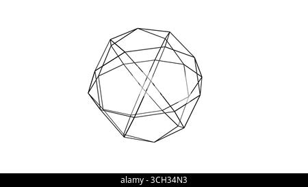 Rendu 3D en cristal d'objet filaire géométrique polygonal 3D. Banque D'Images