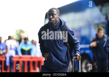 Gand, Belgique. 31 août 2025. Carlos Forbs du Club arrive à un match de football entre KAA Gent et Club Bruges, dimanche 31 août 2025 à Gand, le jour 6 de la première division 'Jupiler Pro League' 2025-2026 du championnat belge. BELGA PHOTO TOM GOYVAERTS crédit : Belga News Agency/Alamy Live News Banque D'Images
