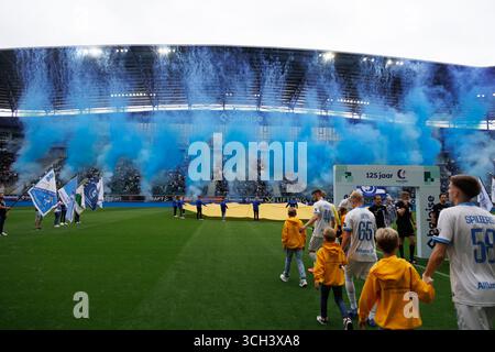 Gand, Belgique. 31 août 2025. Les joueurs du club en photo avant un match de football entre la KAA Gent et le Club Bruges, dimanche 31 août 2025 à Gand, le jour 6 de la première division 'Jupiler Pro League' 2025-2026 du championnat belge. BELGA PHOTO KURT DESPLENTER crédit : Belga News Agency/Alamy Live News Banque D'Images