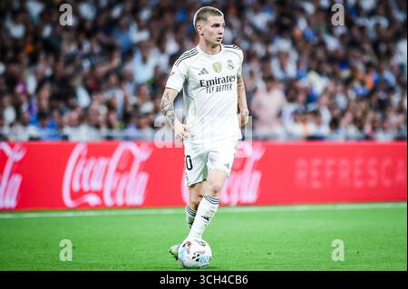 Madrid, Espagne, Espagne. 30 août 2025. Franco MASTANTUONO du Real Madrid lors du match de LaLiga entre le Real Madrid CF et le RCD Mallorca au stade Santiago Bernabeu le 30 août 2025 à Madrid, Espagne. (Crédit image : © Matthieu Mirville/ZUMA Press Wire) USAGE ÉDITORIAL SEULEMENT ! Non destiné à UN USAGE commercial ! Banque D'Images