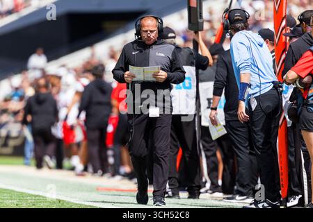 30 août 2025 : l'entraîneur-chef de Ball State Mike Uremovich lors d'un match de football NCAA entre les Cardinals de Ball State et les Purdue Boilermakers au Ross-Ade Stadium à West Lafayette, Indiana. John Mersits/CSM Banque D'Images