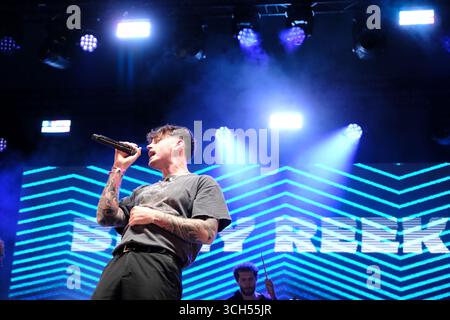 Jedburgh, Royaume-Uni. 31 août 2025. Billy Reekie se produit sur scène lors de la deuxième journée de l'EdgeFest 2025 à Lilliardsedge près de Jedburgh le 30 août 2025. EdgeFest 2025, Festival de musique. Un festival de musique en pleine croissance, dans les Scottish Borders, maintenant dans sa troisième année, qui se tient à Lilliardsedge, près de Jedburgh. Musique et divertissement pour toute la famille, sous le grand toit. (Crédit : Rob Gray/Alamy Live News Banque D'Images