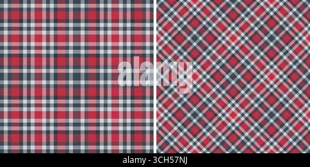 Motifs plaid classiques en rouge, gris et blanc. Polyvalent pour les arrière-plans, les textiles, les projets de conception, les thèmes de vacances. Cosy, chaleureux, intemporel. Super fo Illustration de Vecteur