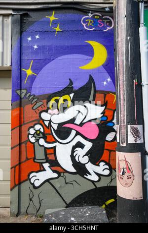 Une murale le long de Astro Alley à Mount Pleasant, Vancouver, C.-B. Banque D'Images