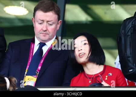 Exeter, Devon, Royaume-Uni. 31 août 2025. La princesse Akiko de Mikasa assiste au match de la Coupe du monde de rugby Nouvelle-Zélande contre Japon à Sandy Park, Exeter, Devon, Royaume-Uni. Crédit : Nidpor/Alamy Live News Banque D'Images