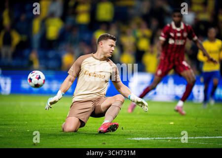Brondby, Danemark. 31 août 2025. Patrick Pentz de Broendby lors du match de Superliga entre Broendby IF et FC Midtjylland au Broendby Stadium le dimanche 31 août 2025. (Photo : IDA Marie Odgaard /Ritzau Scanpix) crédit : Ritzau/Alamy Live News Banque D'Images