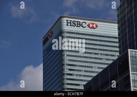 Londres, Royaume-Uni. 31 août 2025. Vue extérieure du siège social mondial de HSBC à Canary Wharf. Crédit : Vuk Valcic/Alamy Banque D'Images