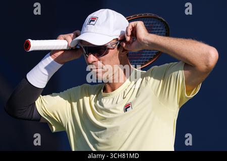 Queens, États-Unis. 31 août 2025. Queens, New York. 31 août 2025 : le jumelage en double de John Peers (AUS) et Jackson Within (USA) lors de l'US Open 2025. Crédit : Corleve/Alamy Live News Banque D'Images