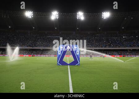 Napoli, Italie. 01 Sep, 2025. Arco lega lors du match de football Serie A entre Napoli et Cagliari au stade Diego Armando Maradona à Naples, dans le sud de l'italie - samedi 30 août 2025. Sport - Soccer . (Photo de Alessandro Garofalo/LaPresse) crédit : LaPresse/Alamy Live News Banque D'Images