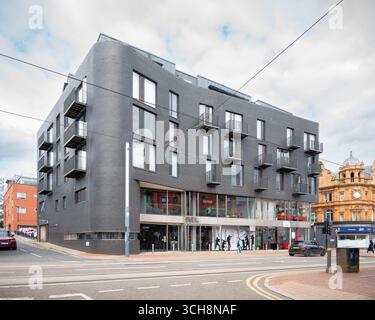 Sheffield, Angleterre - bâtiment Sinclair / 266 Glossop Road bâtiment à usage mixte par Project Orange Banque D'Images