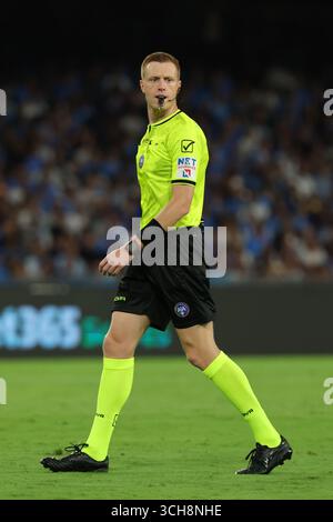 Napoli, Italie. 01 Sep, 2025. Kevin Bonacina de l'arbitre lors du match de football Serie A entre Napoli et Cagliari au stade Diego Armando Maradona à Naples, dans le sud de l'italie - samedi 30 août 2025. Sport - Soccer . (Photo de Alessandro Garofalo/LaPresse) crédit : LaPresse/Alamy Live News Banque D'Images