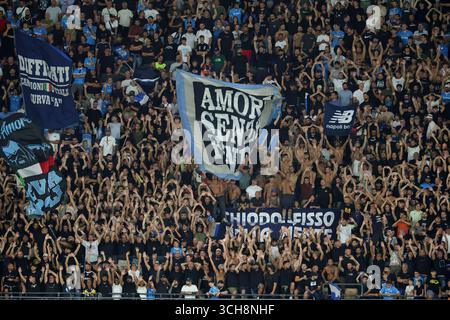 Napoli, Italie. 01 Sep, 2025. Les supporters de Napoli lors du match de Serie A entre Napoli et Cagliari au stade Diego Armando Maradona de Naples, dans le sud de l'italie - samedi 30 août 2025. Sport - Soccer . (Photo de Alessandro Garofalo/LaPresse) crédit : LaPresse/Alamy Live News Banque D'Images