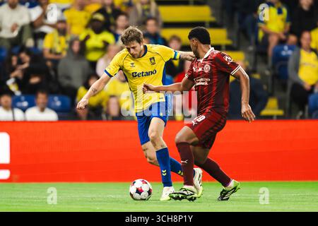 Brondby, Danemark. 31 août 2025. Nicolai Vallys (7) de Broendby vu lors du match de 3F Superliga entre Broendby IF et FC Midtjylland au Brondby Stadion à Brondby. Crédit : Gonzales photo/Alamy Live News Banque D'Images