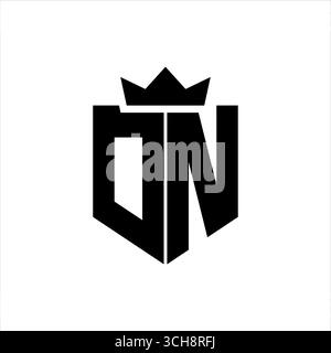 SUR logo image vectorielle d'un bouclier avec un style géométrique pointu avec une couronne pointue et une police épaisse Illustration de Vecteur