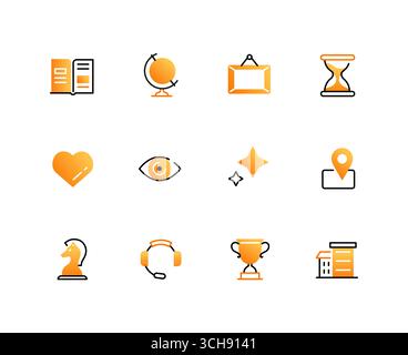 Affaires et gestion - ensemble d'icônes de style de conception de ligne Illustration de Vecteur