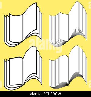 Jeu d'icônes de livre. Ouvrir le symbole Knowledge. Vecteur de matériel de lecture. Emblèmes de l'éducation à l'apprentissage. SPE 10. Illustration de Vecteur
