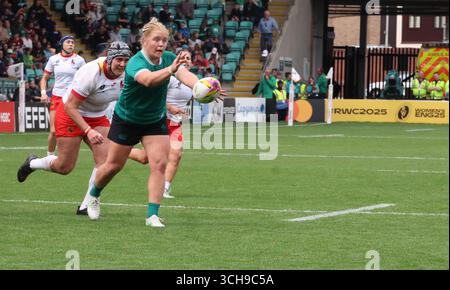Northampton, Royaume-Uni. 31 août 2025. L'irlandaise Cliodhna Moloney MacDonald (Exeter Chiefs) en action lors de la Coupe du monde de rugby féminin 2025 dans la poule C entre l'Irlande et l'Espagne au Franklin's Gardens, Northampton le 31 août 2025 crédit : action Foto Sport/Alamy Live News Banque D'Images
