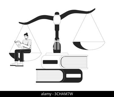 Concept d'illustration de ligne d'éducation juridique Illustration de Vecteur