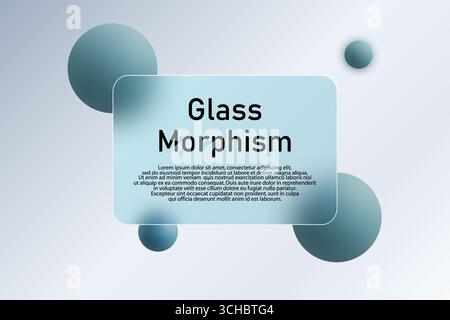 Design minimaliste abstrait avec effet de morphisme en verre et gradients de lumière. Banque D'Images
