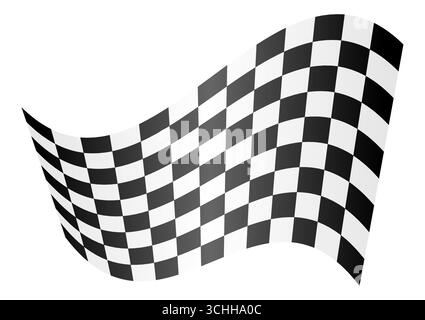 Drapeau de course. Drapeau de finition. drapeau à damier. Drapeau à damier noir et blanc. Illustration vectorielle. Illustration de Vecteur