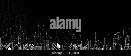 Fond de carte de circuit imprimé abstrait futuriste de haute technologie Illustration de Vecteur