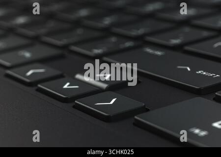 Gros plan et vue complète d'un clavier d'ordinateur moderne Banque D'Images