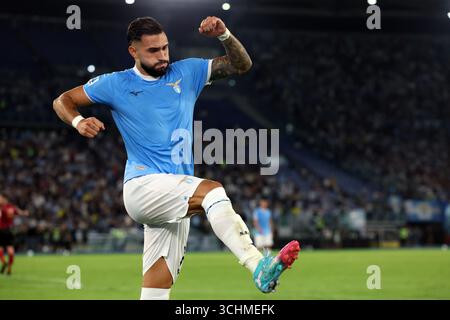 Rome, Italie 31 août, 2025 :Taty Castellanos, de Lazio, marque le but et célèbre avec l'équipe lors de la Serie A Enilive 2025-2026, jour 2, footbal Banque D'Images