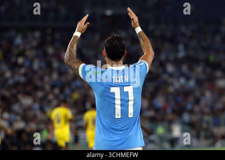Rome, Italie 31 août, 2025 :Taty Castellanos, de Lazio, marque le but et célèbre avec l'équipe lors de la Serie A Enilive 2025-2026, jour 2, footbal Banque D'Images