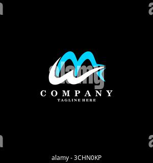 Concept de conception de logo lettre M W. Modèle de logo vectoriel élégant. Illustration de Vecteur