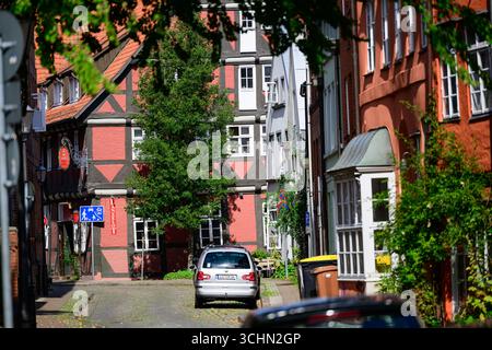 02 septembre 2025, basse-Saxe, Lüneburg : une rue dans la vieille ville. Photo : Philipp Schulze/dpa Banque D'Images