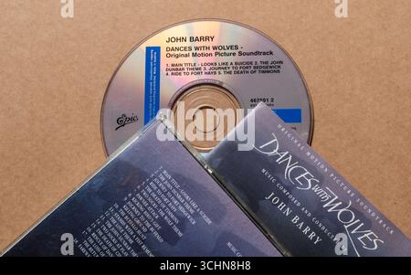 Dances With Wolves, bande originale du film CD, musique composée par John Barry, isolé sur fond blanc Banque D'Images