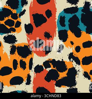 Lignes pointillées dessinées à la main, motif de rayures abstraites sans couture sur fond texturé Illustration de Vecteur