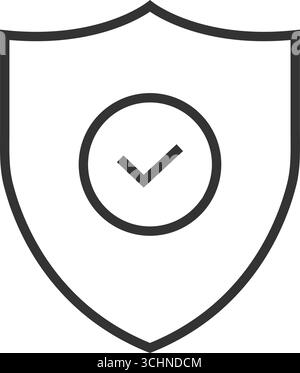 Icône bouclier de sécurité – symbole de protection vérifié pour la confidentialité, la sécurité et la confiance. Illustration vectorielle Illustration de Vecteur