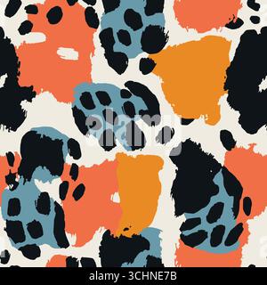 Lignes pointillées dessinées à la main, motif de rayures abstraites sans couture sur fond texturé Illustration de Vecteur