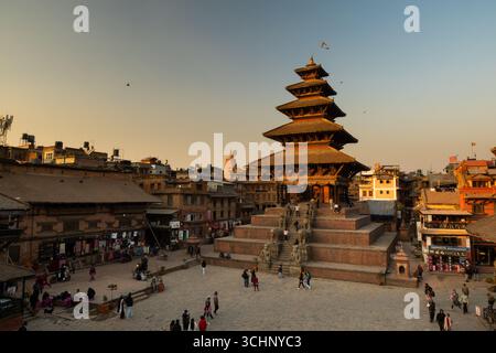 Temples de Durbar Square à Bhaktapur, Népal Banque D'Images