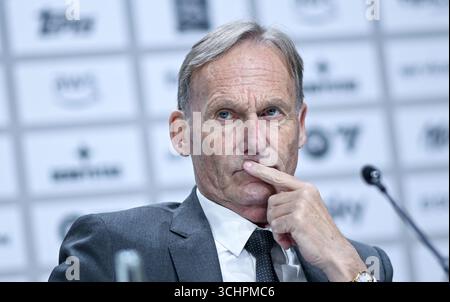 Berlin, Allemagne. 03 septembre 2025. Hans-Joachim Watzke, président du conseil de surveillance de DFL GmbH, a été confirmé dans ses fonctions de premier plan lors de la réunion. Crédit : Britta Pedersen/dpa/Alamy Live News Banque D'Images