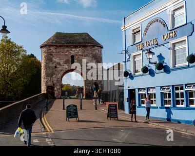 Monnow Bridge and the Gatehouse, Monmouth, Monmouthshire, pays de Galles, Royaume-Uni Banque D'Images
