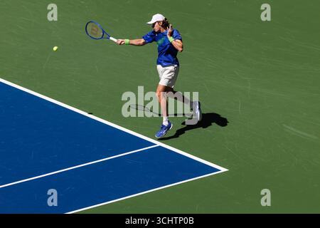Queens, États-Unis. 03 septembre 2025. Queens, New York. 03 septembre 2025 : Alex de Minaur (AUS) lors de l'US Open 2025. Crédit : Corleve/Alamy Live News Banque D'Images