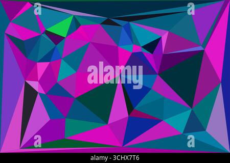 Mosaïque polygonale avec fond géométrique abstrait de couleur dégradé. Conception de fond poly bas. Technologie faible fond poly. Illustration de Vecteur
