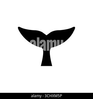 Concept d'icône de queue de ligne de baleine. Queue d'un symbole de vecteur plat de baleine, signe, illustration de contour Illustration de Vecteur