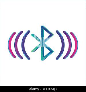 Icône Bluetooth logo Bluetooth 3D rendant le vecteur de ressource graphique et l'illustration Illustration de Vecteur