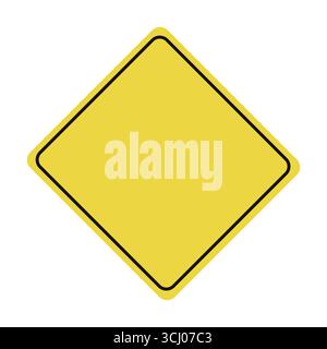 Panneau de signalisation jaune vide sur un fond blanc, illustration vectorielle Illustration de Vecteur