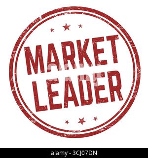 Tampon en caoutchouc grunge leader du marché sur blanc, illustration vectorielle Illustration de Vecteur