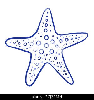 Illustration vectorielle d'étoile de mer dessinée à la main. Illustration de Vecteur