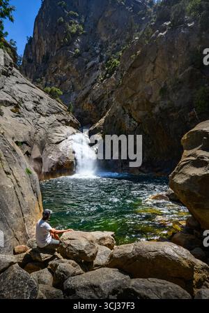 Roaring River Falls dans le Parc National Kings Canyon Banque D'Images