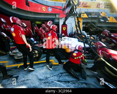 Piombino, Piombino, Italie. 4 septembre 2025. Du Team Scuderia Ferrari HP, Ferrari SF-25, séance d'entraînement Pit Stop, pendant le Championnat du monde de formule 1 de la FIA Pirelli Gran Premio d'Italia 2025, 04 septembre, à Monza, Italie (crédit image : © Luca Barsali/ZUMA Press Wire) USAGE ÉDITORIAL SEULEMENT ! Non destiné à UN USAGE commercial ! Banque D'Images