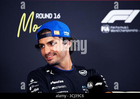 Piombino, Piombino, Italie. 4 septembre 2025. 55 Carlos Sainz du Team Atlassian Williams Racing, Williams Mercedes FW47, Conférence de presse à Monza, lors du Championnat du monde de formule 1 de la FIA Pirelli Gran Premio d'Italia 2025, 04 septembre, à Monza, Italie (crédit image : © Luca Barsali/ZUMA Press Wire) USAGE ÉDITORIAL SEULEMENT ! Non destiné à UN USAGE commercial ! Banque D'Images