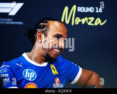 Piombino, Piombino, Italie. 4 septembre 2025. 44 Lewis Hamilton de l'équipe Scuderia Ferrari HP, Ferrari SF-25, Conférence de presse à Monza, pendant le Championnat du monde de formule 1 de la FIA Pirelli Gran Premio d'Italia 2025, 04 septembre, à Monza, Italie (crédit image : © Luca Barsali/ZUMA Press Wire) USAGE ÉDITORIAL SEULEMENT ! Non destiné à UN USAGE commercial ! Banque D'Images