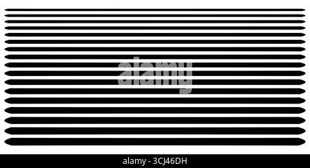 Lignes horizontales noires et blanches aux extrémités arrondies. Illustration de Vecteur